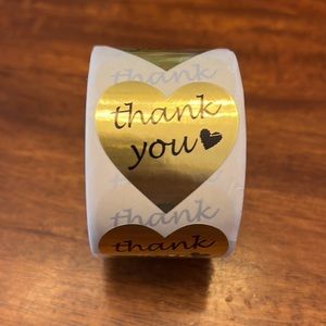 NEW! 50 Gold Foil Hearts stickers- Premium Gold 1.5 in.